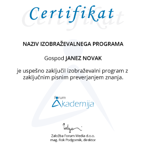 Certifikat Forum Akademija